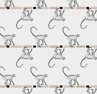 Poduszka dekoracyjna MONKEY 55 x 55 cm welurowa grafika designerska
