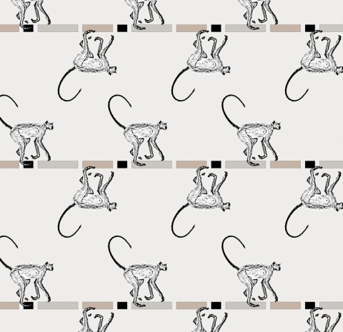 Poduszka dekoracyjna MONKEY 55 x 55 cm welurowa grafika designerska