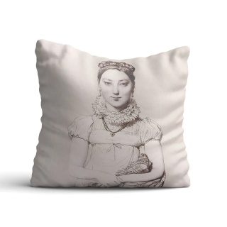 Poduszka dekoracyjna MADEMOISELLE 50 x 50 cm welurowa grafika designerska