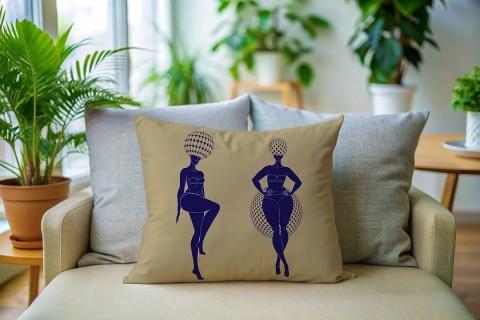 Poduszka dekoracyjna GARDEROBA 50 x 50 cm welurowa grafika designerska