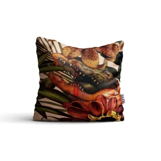 Poduszka dekoracyjna JUNGLE 55 x 55 cm welurowa grafika designerska