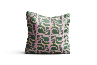 Poduszka dekoracyjna MODER GREEN 55 x 55 cm welurowa grafika designerska