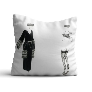 Poduszka dekoracyjna UNDRESS 50 x 50 cm welurowa grafika designerska