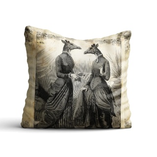 Poduszka dekoracyjna LADIES 50 x 50 cm welurowa grafika designerska