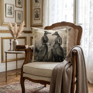 Poduszka dekoracyjna LADIES 50 x 50 cm welurowa grafika designerska