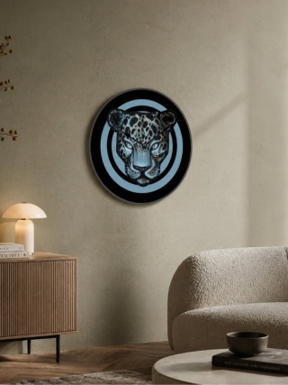 Zegar ścienny BLUE 29 cm szklany designerska grafika