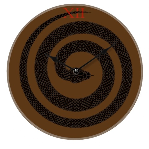 Zegar ścienny SNAKE 29 cm szklany designerska grafika
