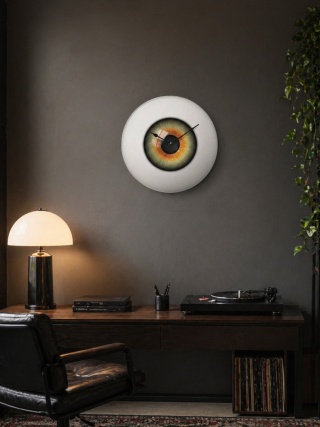 Zegar ścienny EYE 29 cm szklany designerska grafika