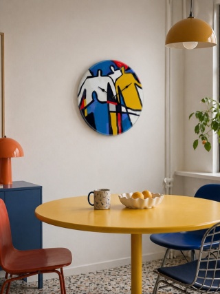 Zegar ścienny GHOSTS OF BAUHAUS 29 cm szklany designerska grafika