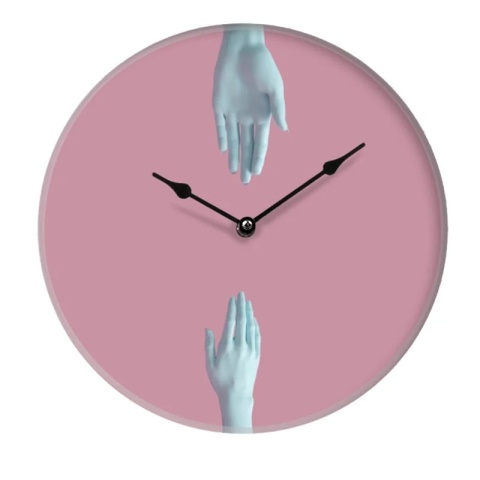 Zegar ścienny HAND 29 cm szklany designerska grafika