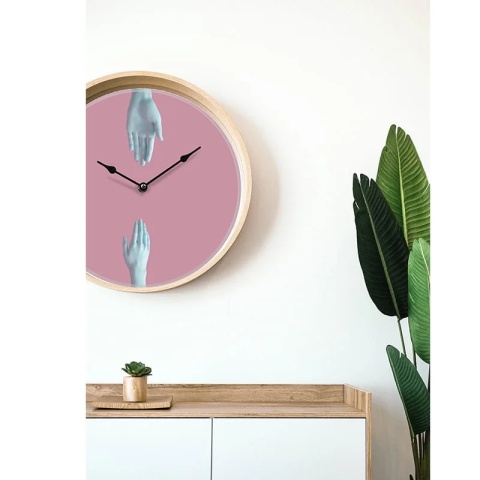 Zegar ścienny HAND 29 cm szklany designerska grafika