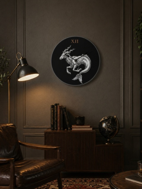 Zegar ścienny MITOLOGY II 29 cm szklany designerska grafika
