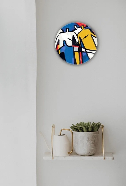 Zegar ścienny GHOSTS OF BAUHAUS 29 cm szklany designerska grafika