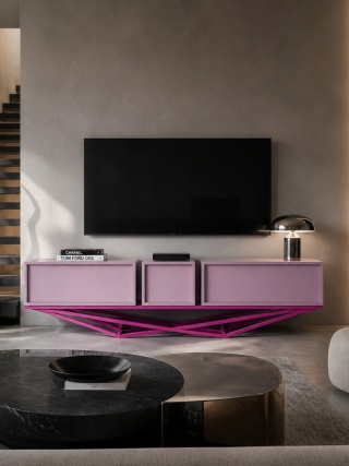 Komoda CANTO 180 x 56 cm metal fioletowa