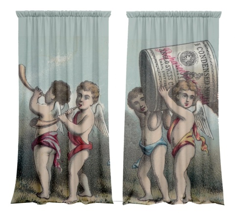 Komplet zasłon zaciemniających ANGELS designerskie grafika