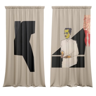 Komplet zasłon zaciemniających COUPLE designerskie grafika