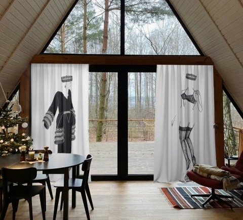 Komplet zasłon zaciemniających UNDRESS designerskie grafika