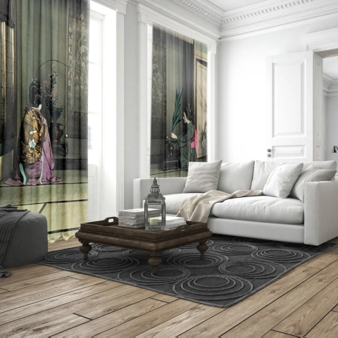 Komplet zasłon zaciemniających IKEABANA designerskie grafika