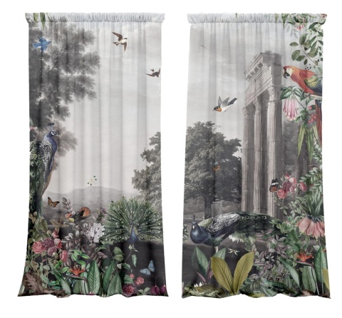 Komplet zasłon zaciemniających ANTIC GARDEN designerskie grafika