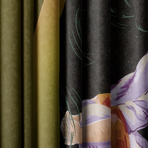 Komplet zasłon zaciemniających RETROGRADACJA designerskie grafika
