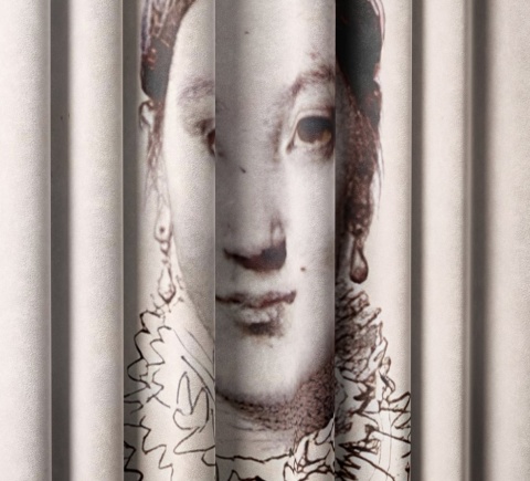 Komplet zasłon zaciemniających MADEMOISELLE designerskie grafika