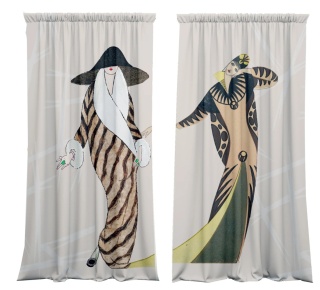 Komplet zasłon zaciemniających SINGLE LADIES designerskie grafika