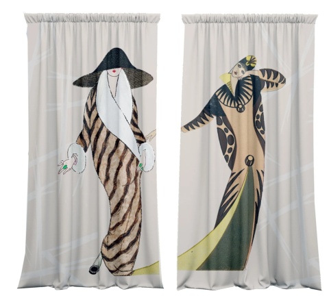 Komplet zasłon zaciemniających SINGLE LADIES designerskie grafika