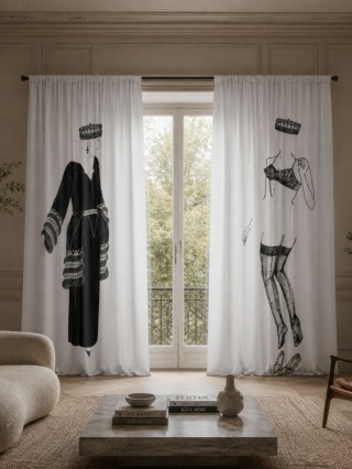 Komplet zasłon zaciemniających UNDRESS designerskie grafika