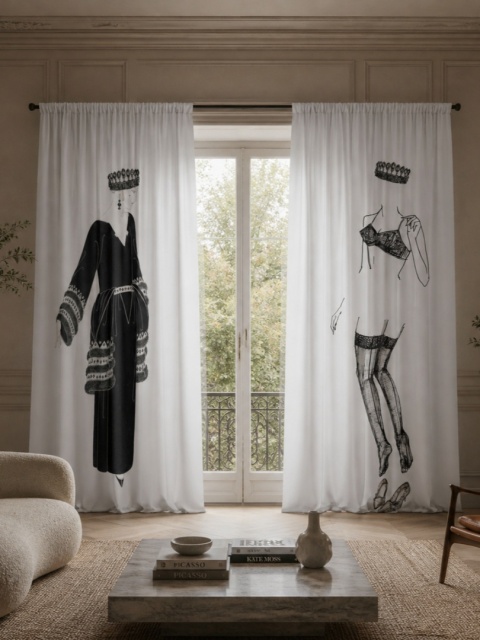Komplet zasłon zaciemniających UNDRESS designerskie grafika