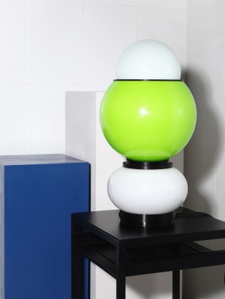 Lampa dekoracyjna GRANDA stojąca artystyczna zielona