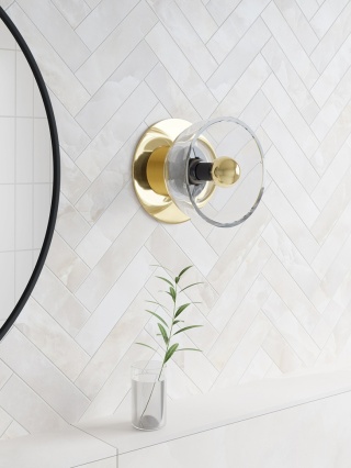 Lampa ścienna AVOCADO kinkiet szklany wall złoty