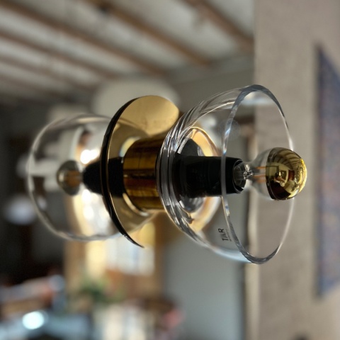 Lampa ścienna AVOCADO kinkiet szklany wall złoty