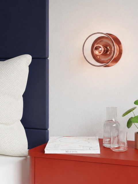 Lampa ścienna AVOCADO kinkiet szklany wall miedziany