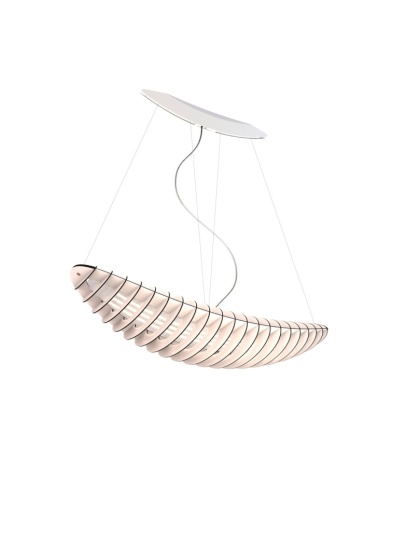 Lampa wisząca ZEPPELIN ze sklejki LED L150 nowoczesna biała do salonu, przedpokoju lub sypialni