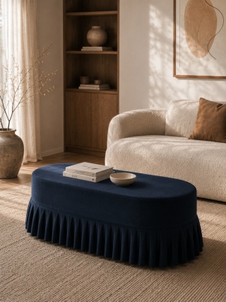 Siedzisko tapicerowane LOLITA 100 x 50 cm designerskie granatowe