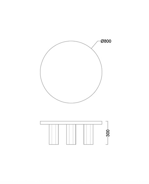 Stolik kawowy COLONNA Large 30 x 80 cm dębowy nowoczesny ciemny