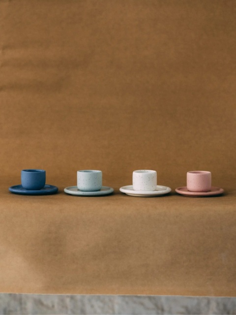 Czarka ceramiczna PopUp 80 ml ze spodkiem szkliwiona porcelana do kuchni
