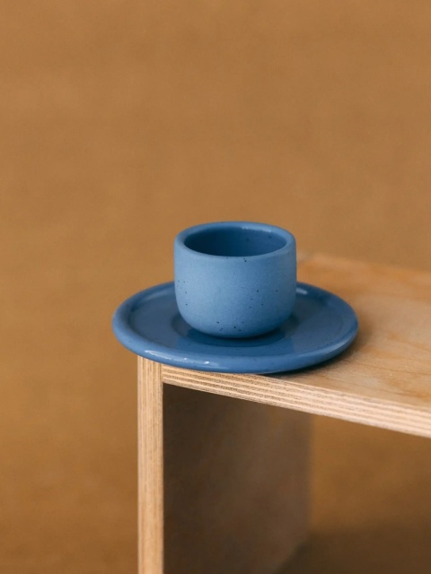 Czarka ceramiczna PopUp 80 ml ze spodkiem szkliwiona porcelana do kuchni