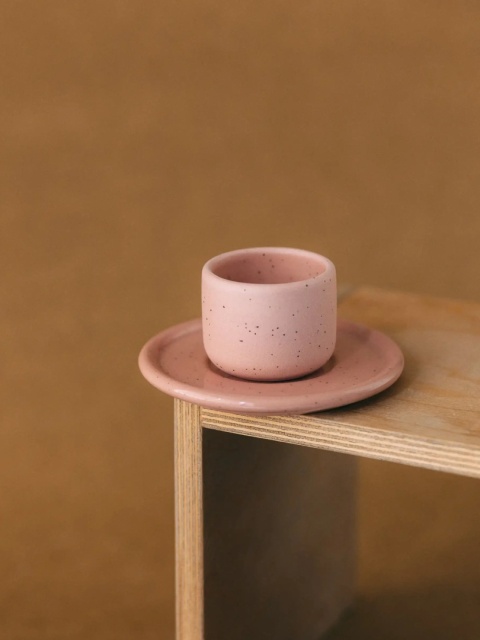 Czarka ceramiczna PopUp 80 ml ze spodkiem szkliwiona porcelana do kuchni