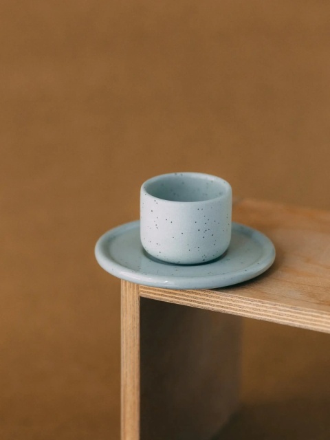 Czarka ceramiczna PopUp 80 ml ze spodkiem szkliwiona porcelana do kuchni