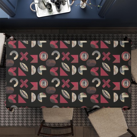 Obrus welurowy MODERN designerski wzór kolorowy