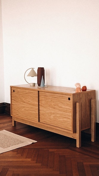 Kredens PIANO elegancka komoda do salonu orzech ciemny