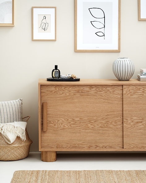 Kredens PIANO elegancka komoda do salonu orzech jasna