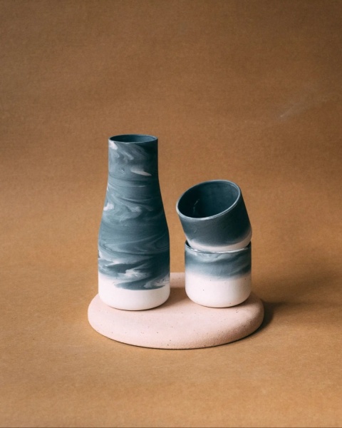 Zestaw ceramiczny TAP karafka i dwa kubki dla siebie lub na prezent