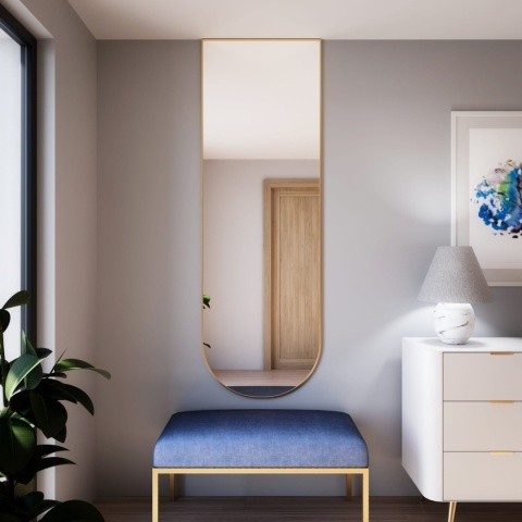 Lustro Tiny Border PASTILLE CUT do łazienki przedpokoju eleganckie z ramą