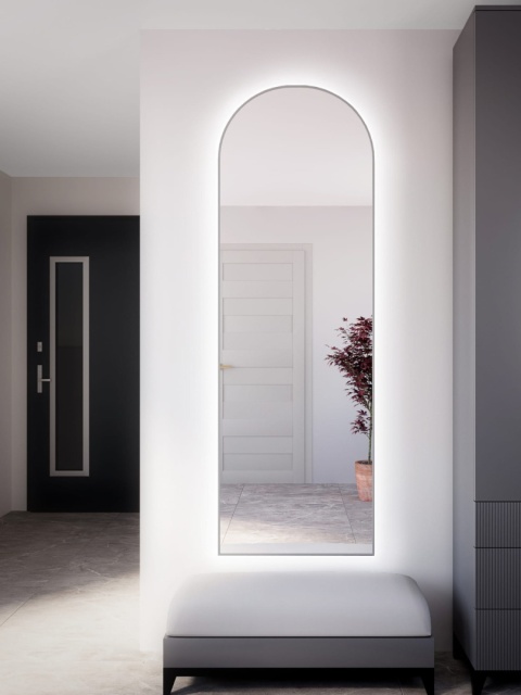 Lustro Tiny Border PASTILLE CUT LED do łazienki przedpokoju eleganckie z podświetlaną ramą