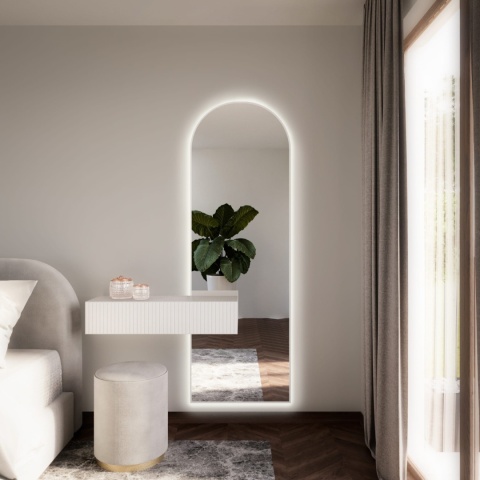 Lustro Tiny Border PASTILLE CUT LED do łazienki przedpokoju eleganckie z podświetlaną ramą