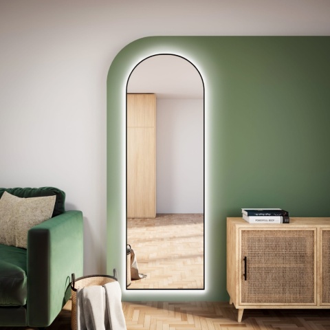 Lustro Tiny Border PASTILLE CUT LED do łazienki przedpokoju eleganckie z podświetlaną ramą