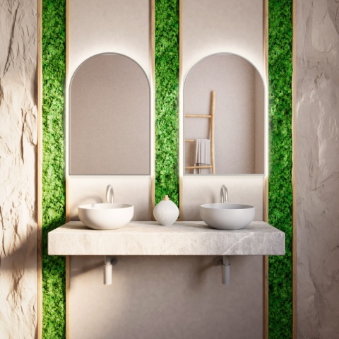 Lustro Tiny Border PASTILLE CUT LED do łazienki przedpokoju eleganckie z podświetlaną ramą