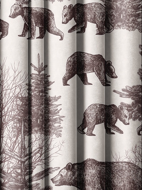 Obrus welurowy BEAR designerski wzór niedźwiedź brązowy